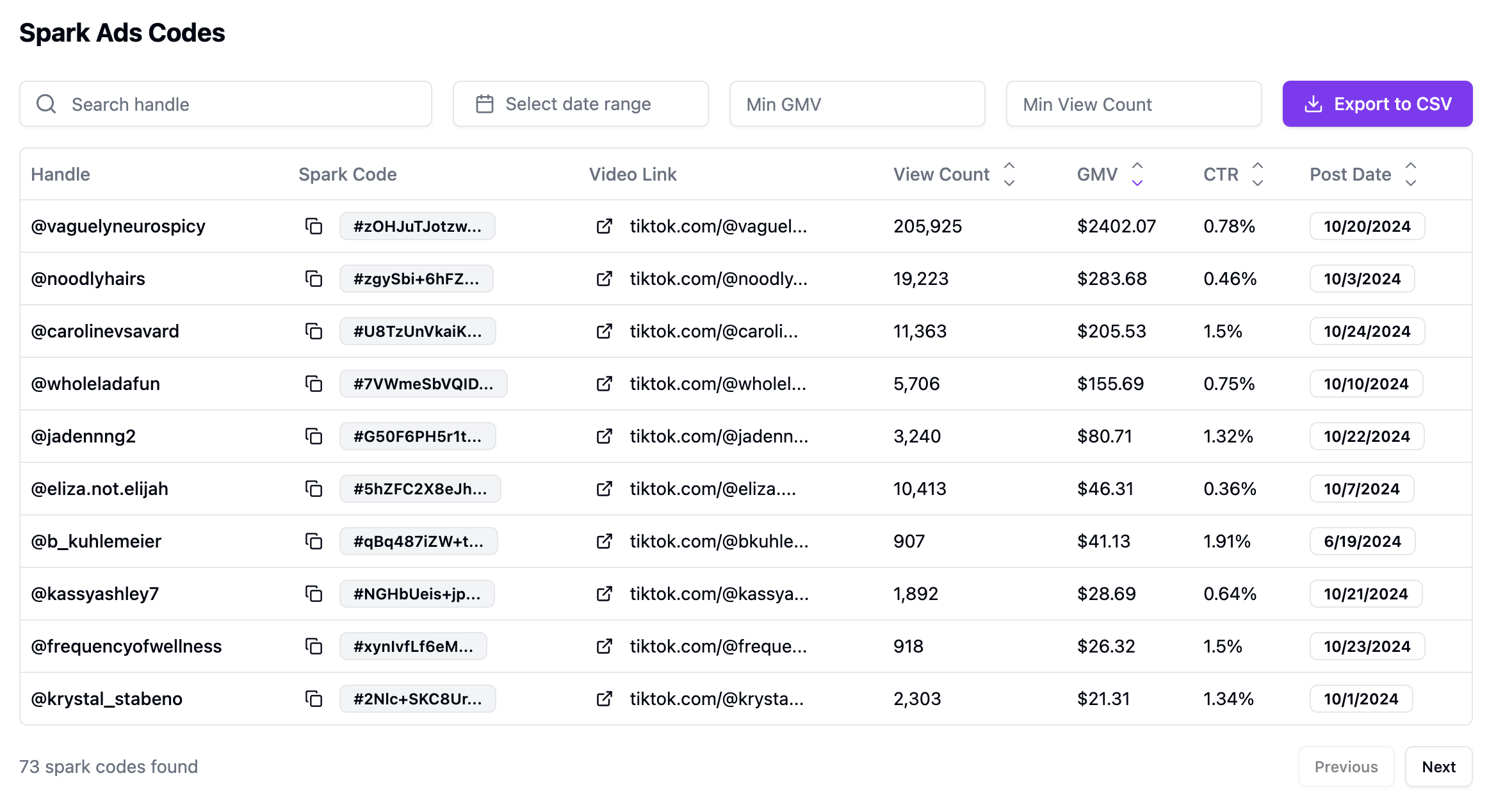 Automatic Spark Ads Codes